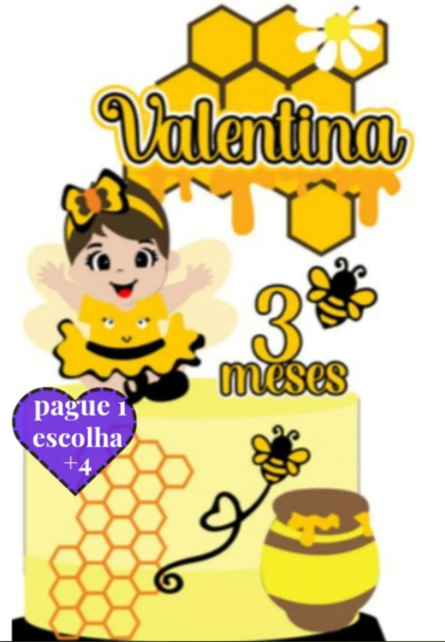 Arquivo de Corte Topo de Bolo Abelhinha 38 1