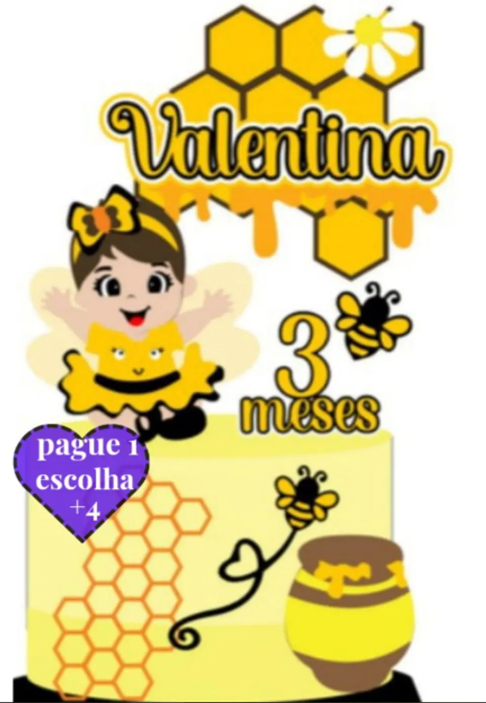 Arquivo de Corte Topo de Bolo Abelhinha 38 1