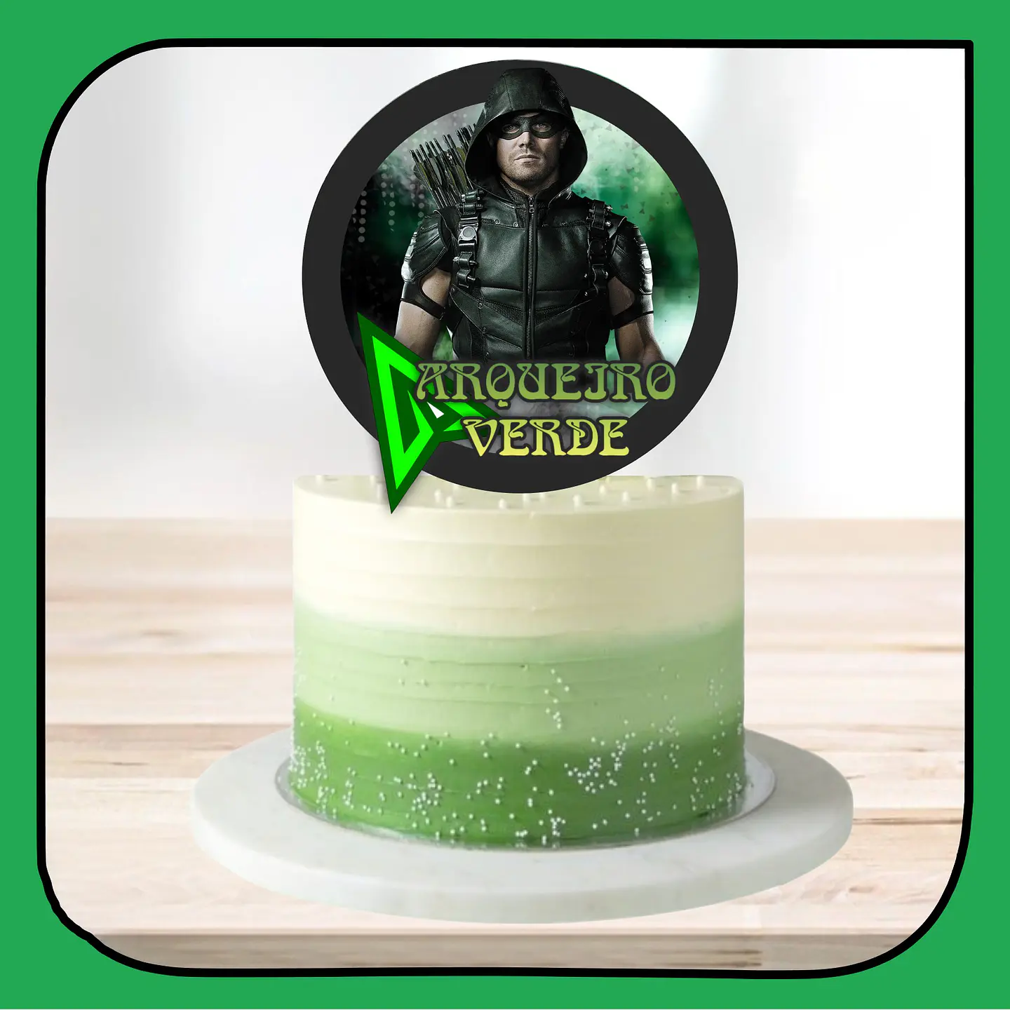 Arquivo de Corte Topo de Bolo Arqueiro Verde 1 1