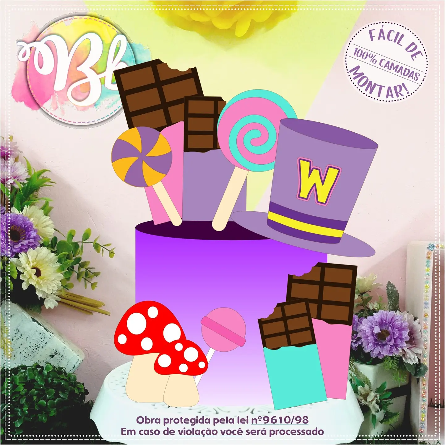 Arquivo de Corte Topo de Bolo A Fantástica Fábrica de Chocolates 1 1