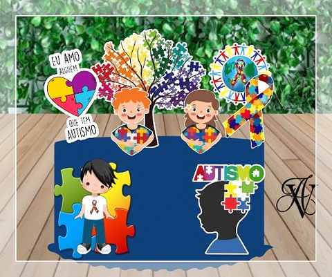 Arquivo de Corte Topo de Bolo Autismo 2