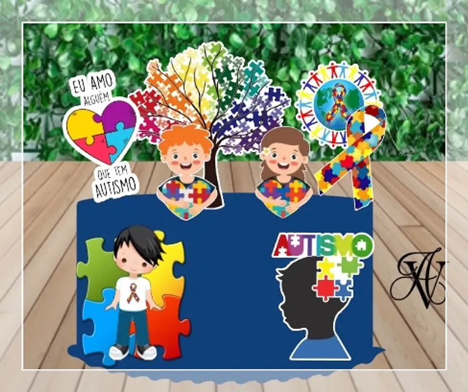 Arquivo de Corte Topo de Bolo Autismo 2 1