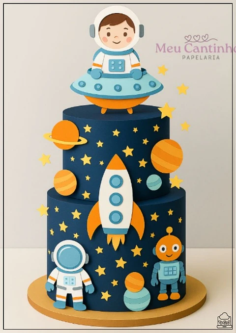 Arquivo de Corte Topo de Bolo Astronauta 33