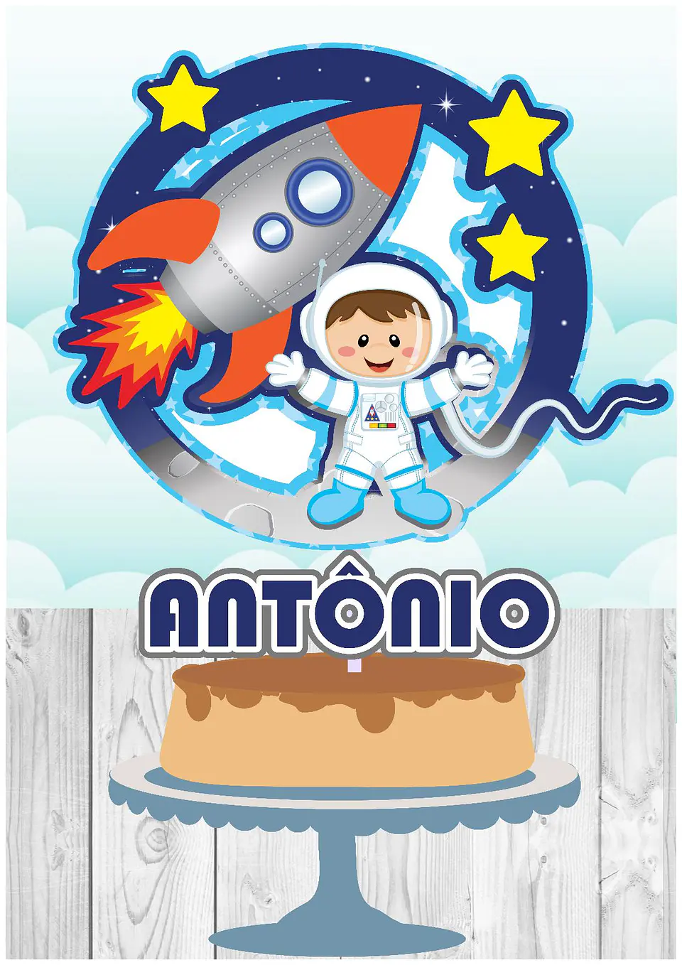 Arquivo de Corte Topo de Bolo Astronauta 30 1