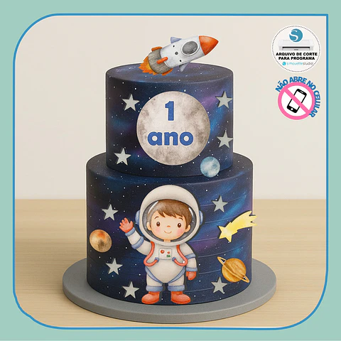 Arquivo de Corte Topo de Bolo Astronauta 36