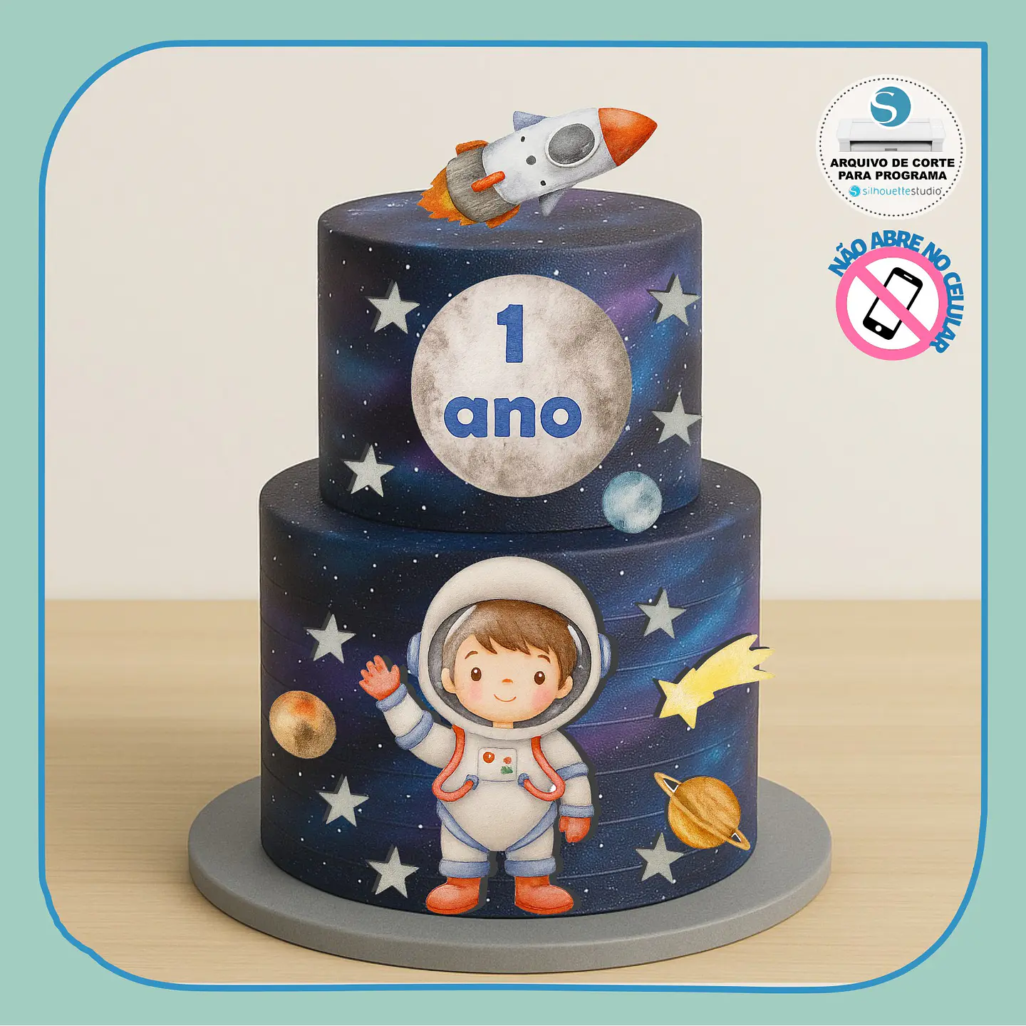 Arquivo de Corte Topo de Bolo Astronauta 36 1