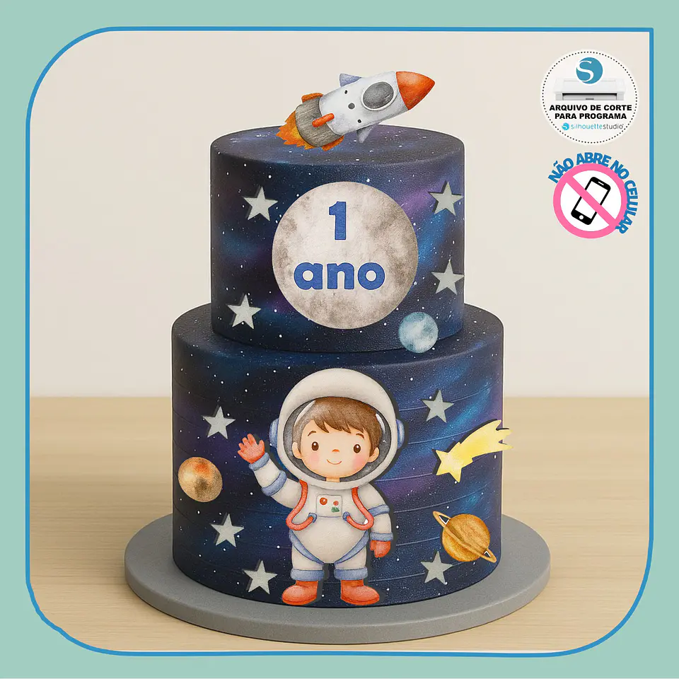 Arquivo de Corte Topo de Bolo Astronauta 36 1