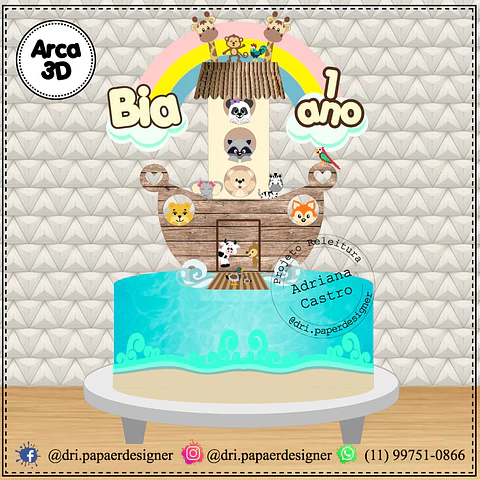 Arquivo de Corte Topo de Bolo Arca de Noé 15