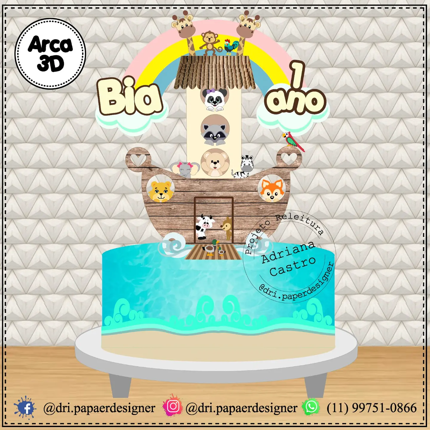 Arquivo de Corte Topo de Bolo Arca de Noé 15 1