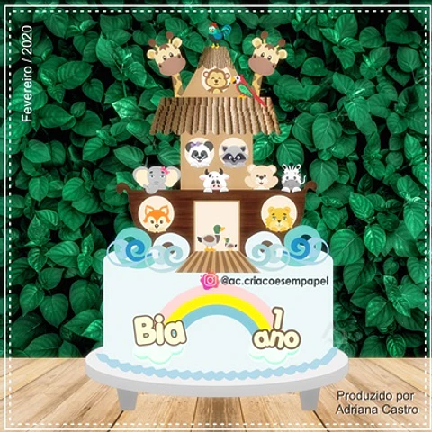 Arquivo de Corte Topo de Bolo Arca de Noé 13
