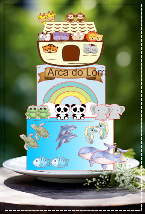 Arquivo de Corte Topo de Bolo Arca de Noé 12