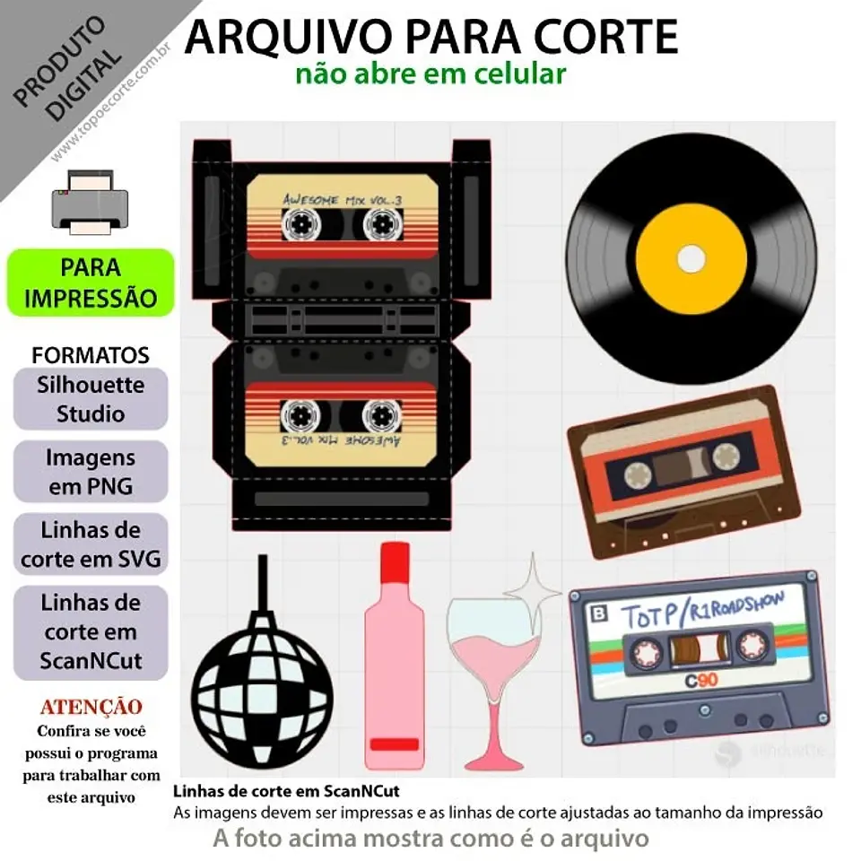 Arquivo de Corte Topo de Bolo Anos 80 3 1