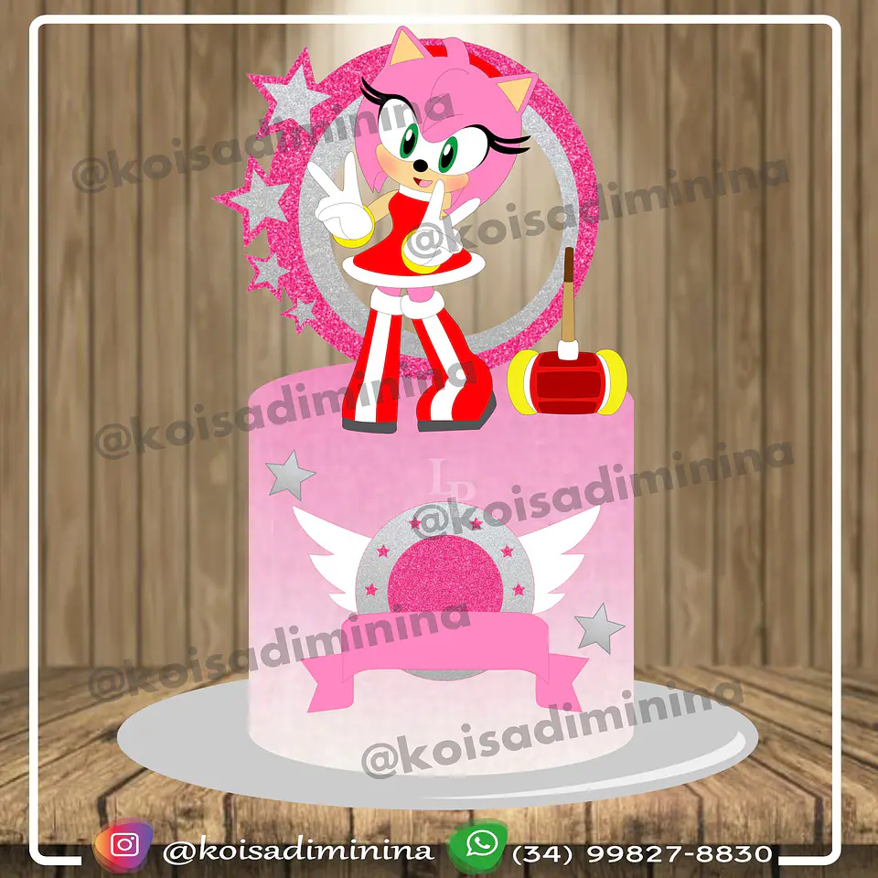 Arquivo de Corte Topo de Bolo Amy Sonic 1 1
