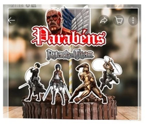 Arquivo de Corte Topo de Bolo Anime 13
