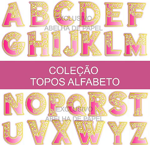 Arquivo de Corte Topo de Bolo Alfabeto 18