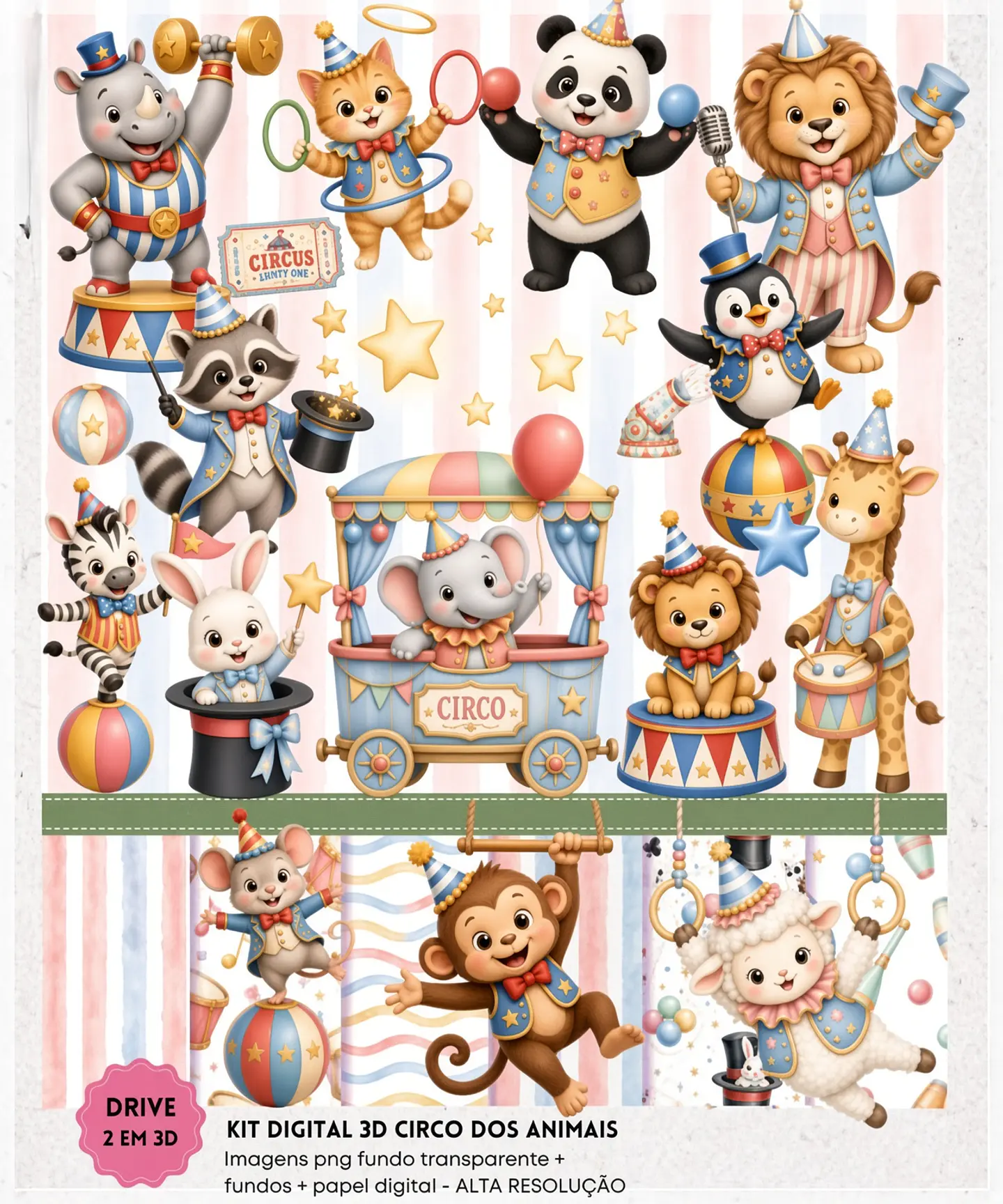Kits Digitais - Circo dos Animais 3D 353 1