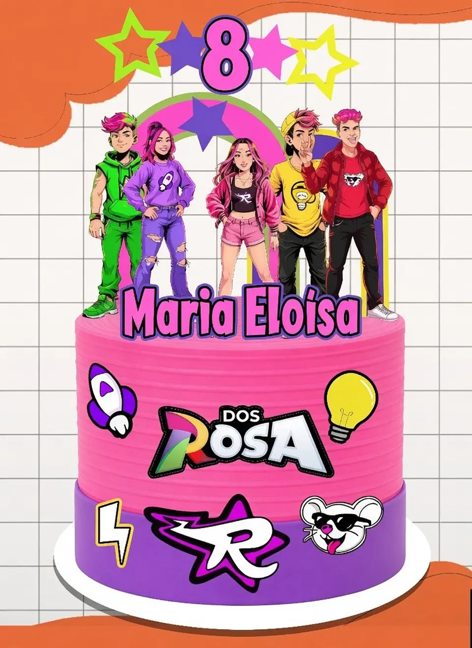 Arquivo de Corte Topo de Bolo Dos Rosa Emilly Vick 7 1