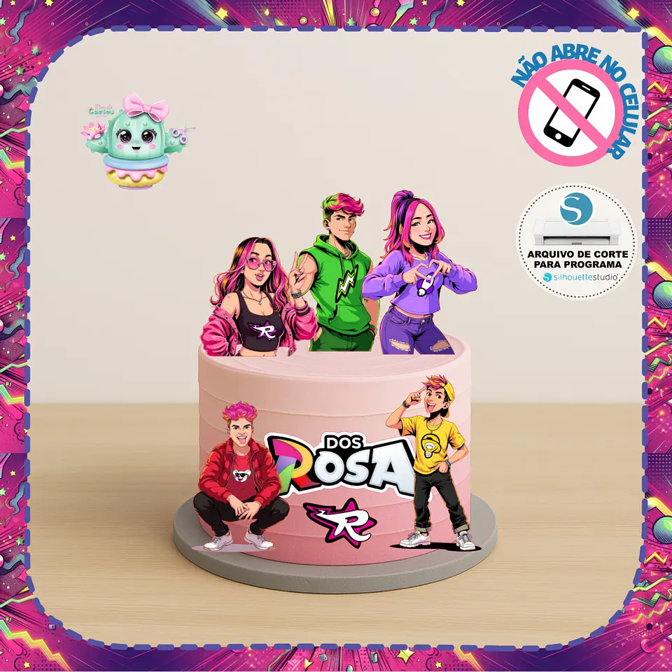 Arquivo de Corte Topo de Bolo Dos Rosa 3 1