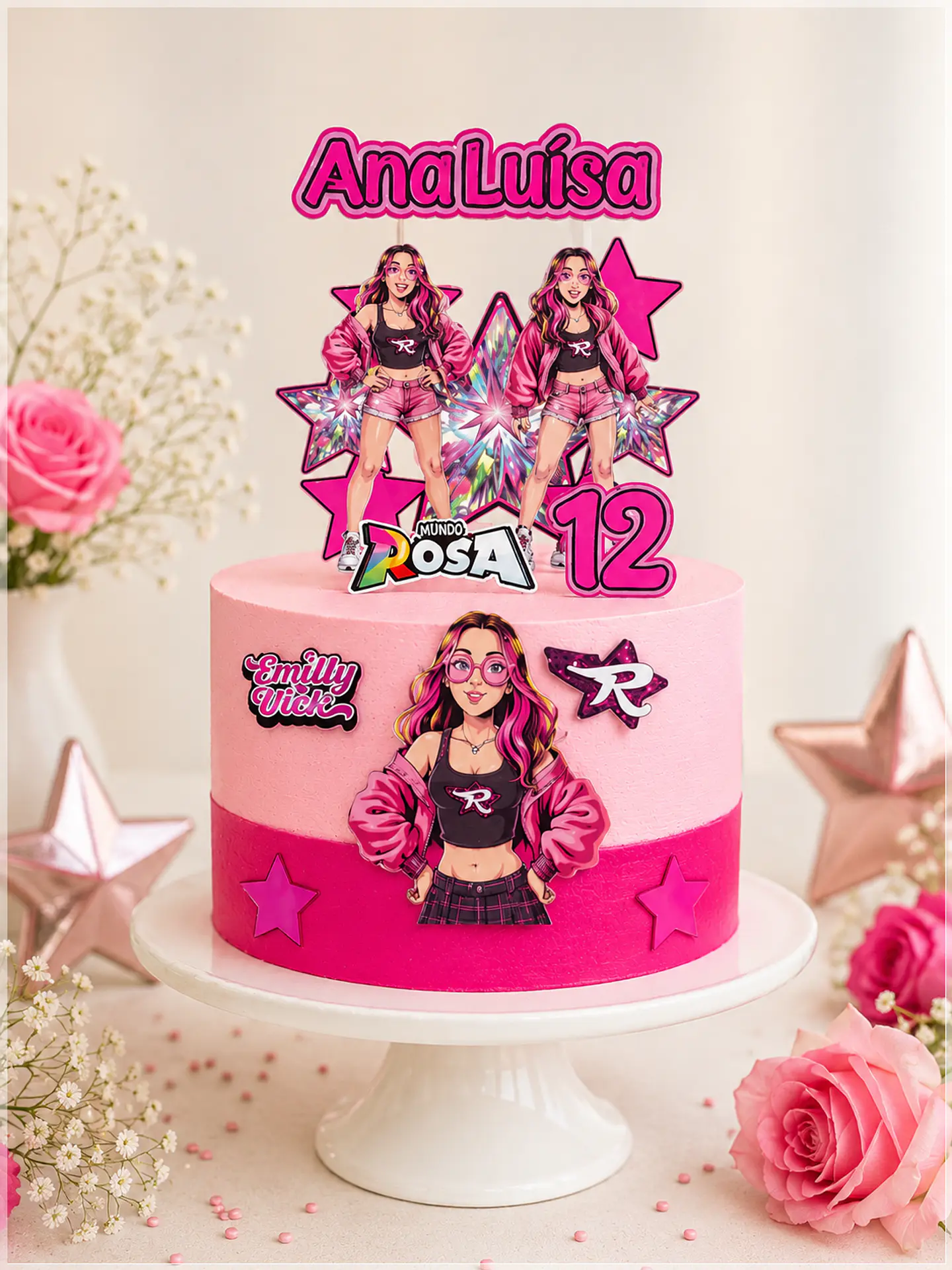 Arquivo de Corte Topo de Bolo Dos Rosa Emilly Vick 1 1