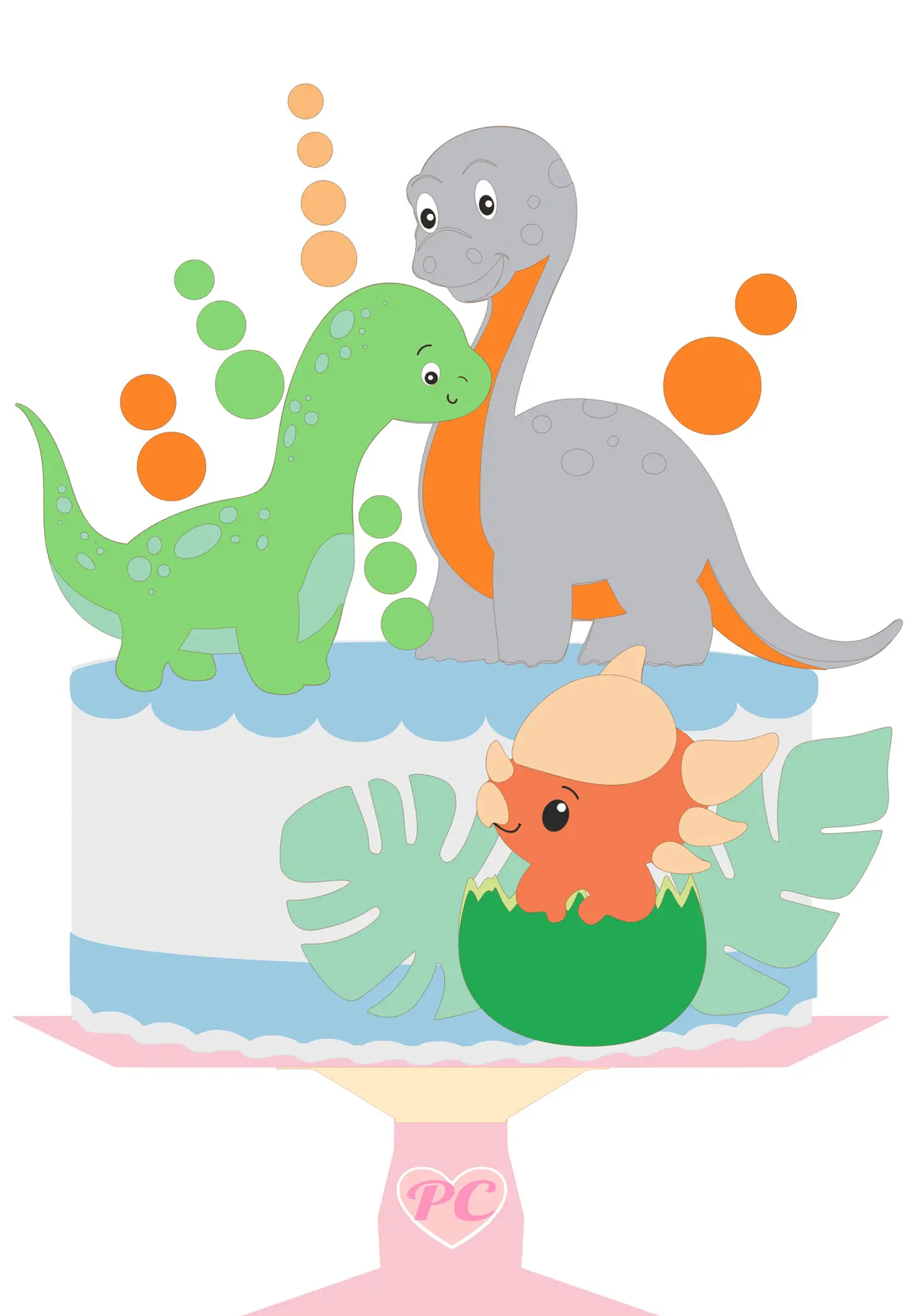 Arquivo de Corte Topo de Bolo Dino Dinossauro 106 1