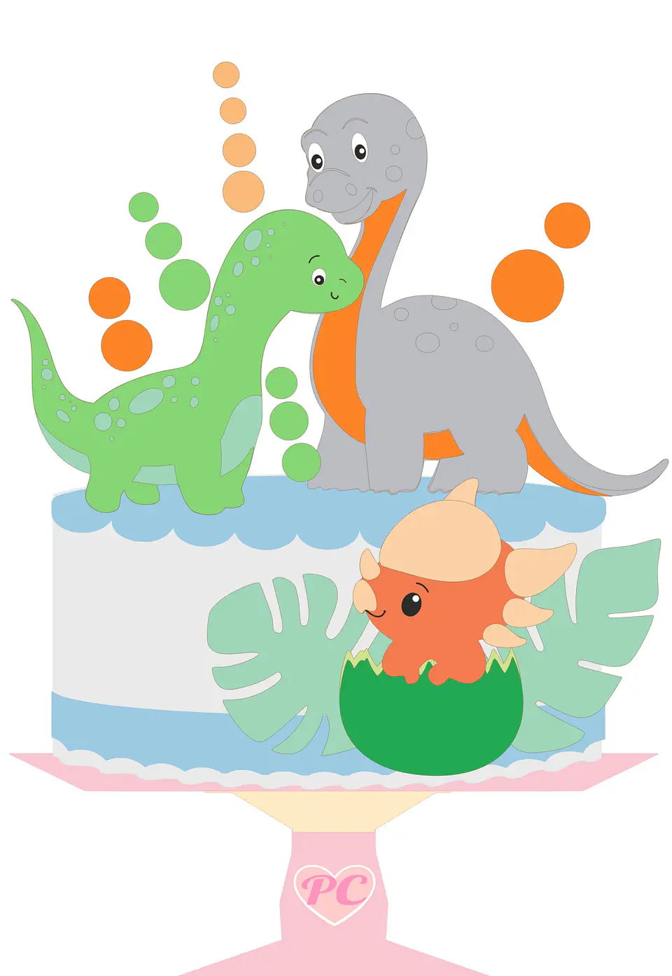 Arquivo de Corte Topo de Bolo Dino Dinossauro 106 1