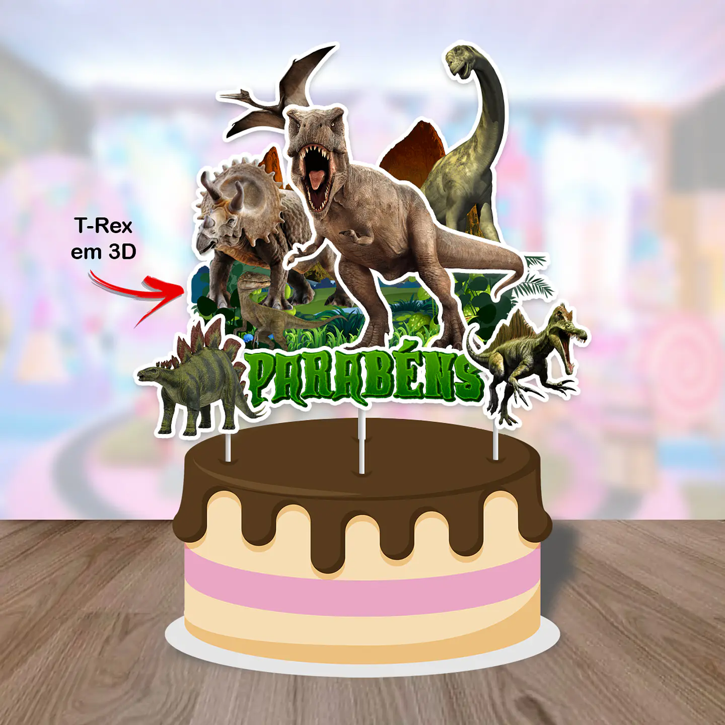Arquivo de Corte Topo de Bolo Dino Dinossauro 98 1
