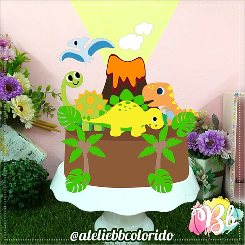 Arquivo de Corte Topo de Bolo Dino Dinossauro 101