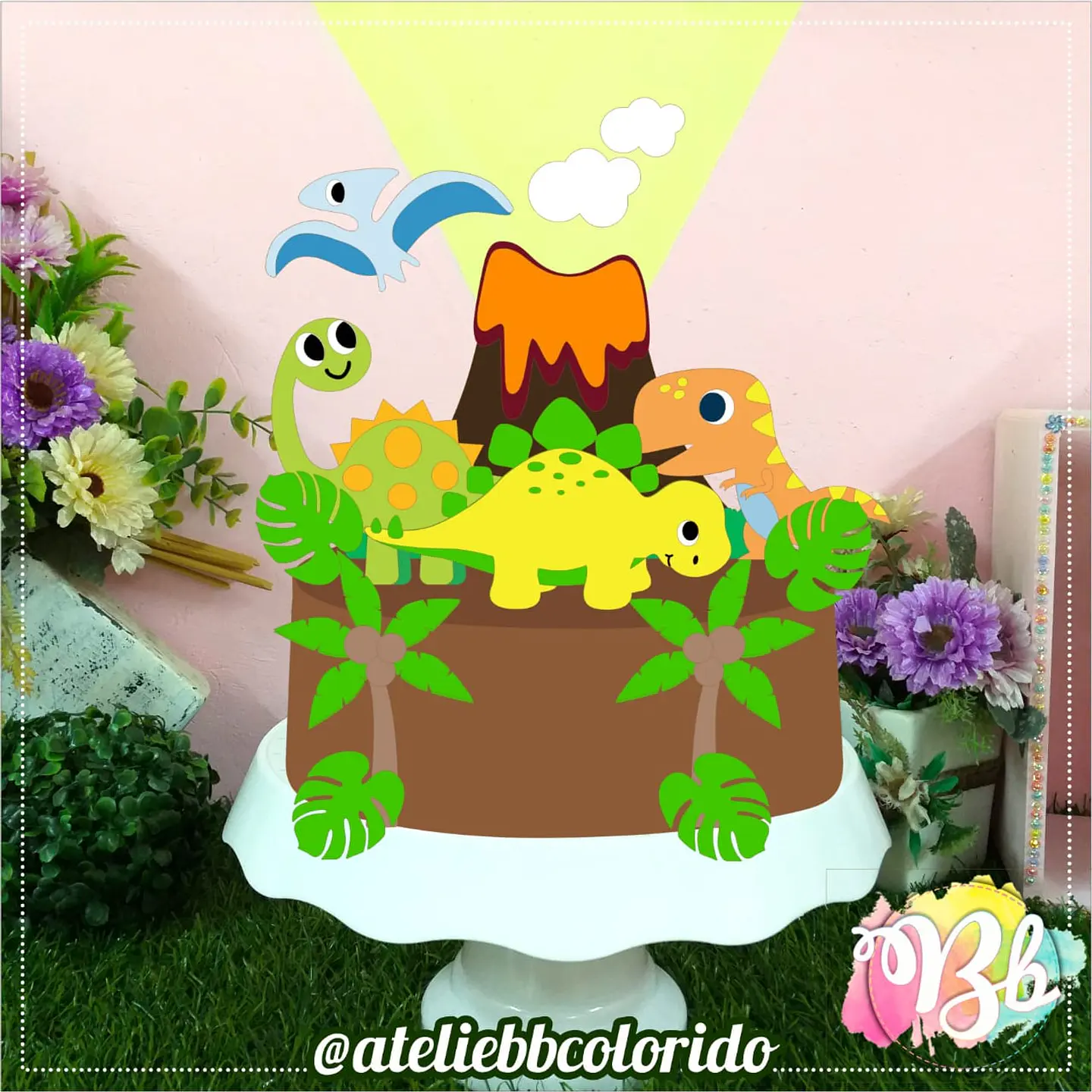 Arquivo de Corte Topo de Bolo Dino Dinossauro 101 1