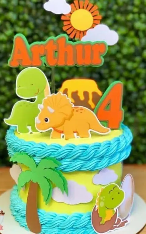 Arquivo de Corte Topo de Bolo Dino Dinossauro 94