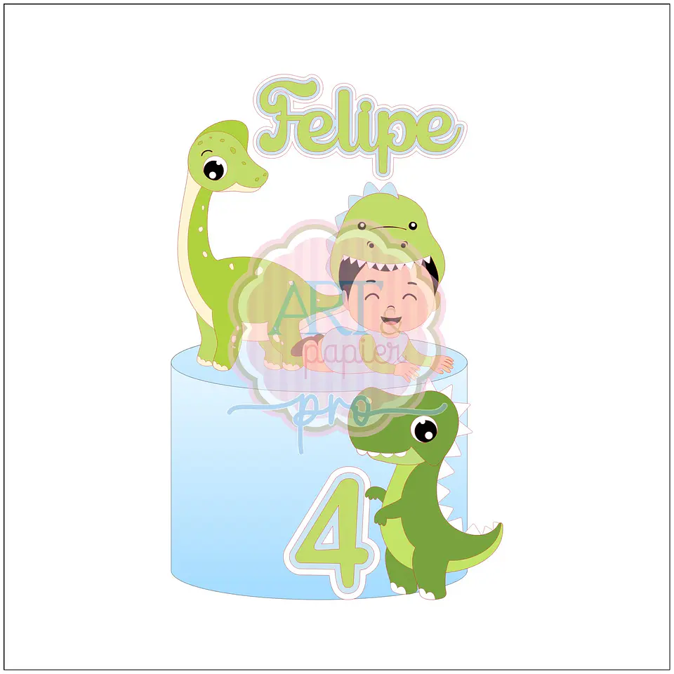 Arquivo de Corte Topo de Bolo Dino Dinossauro 86 1