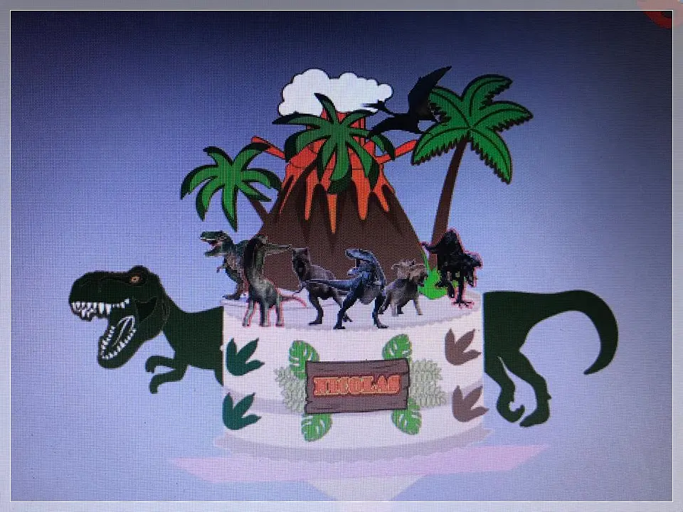 Arquivo de Corte Topo de Bolo Dino Dinossauro 77 1