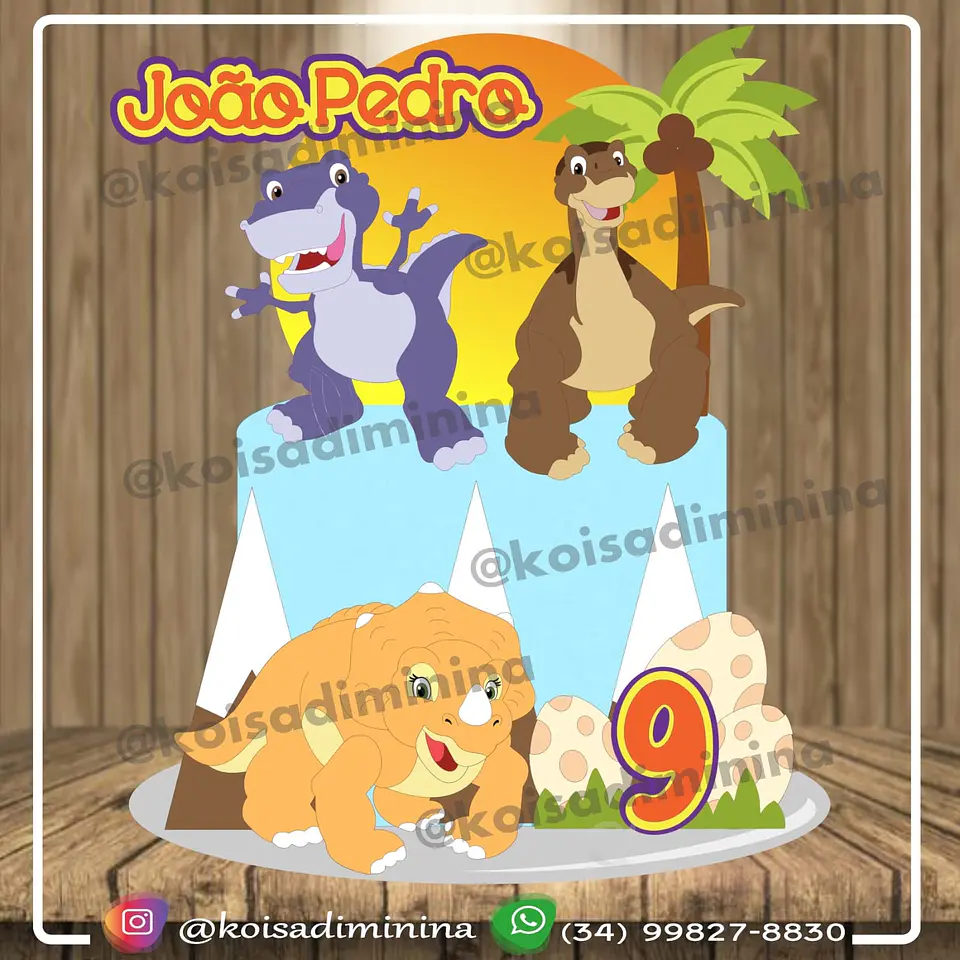 Arquivo de Corte Topo de Bolo Dino Dinossauro 69 1