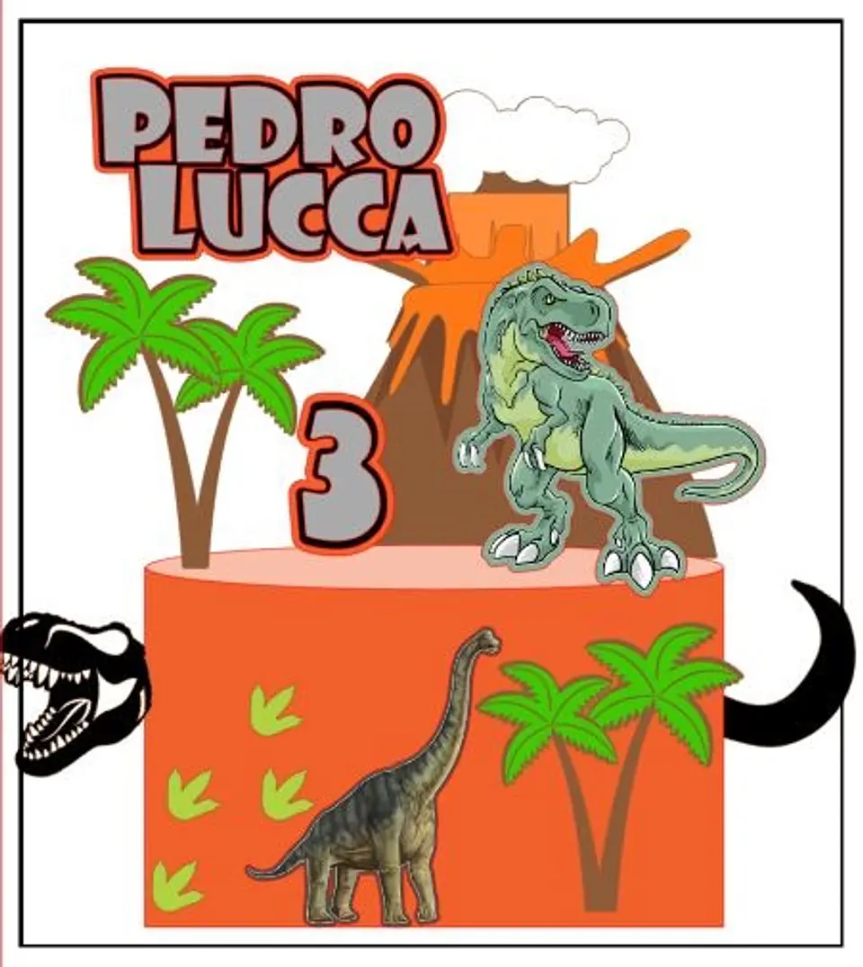 Arquivo de Corte Topo de Bolo Dino Dinossauro 62 1