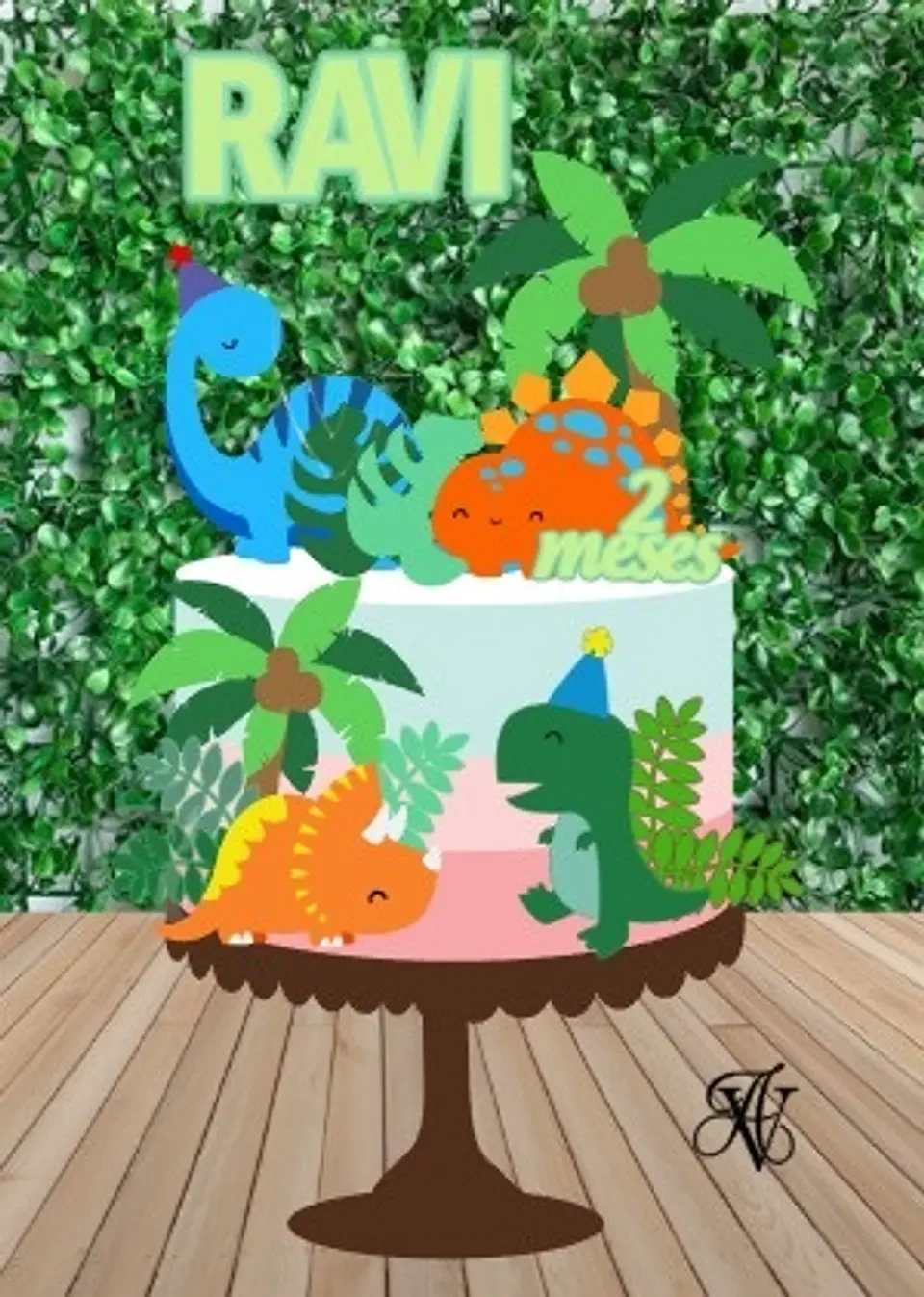 Arquivo de Corte Topo de Bolo Dino Dinossauro 61 1