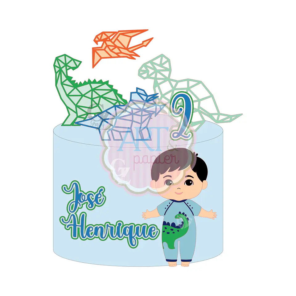 Arquivo de Corte Topo de Bolo Dino Dinossauro 60 1