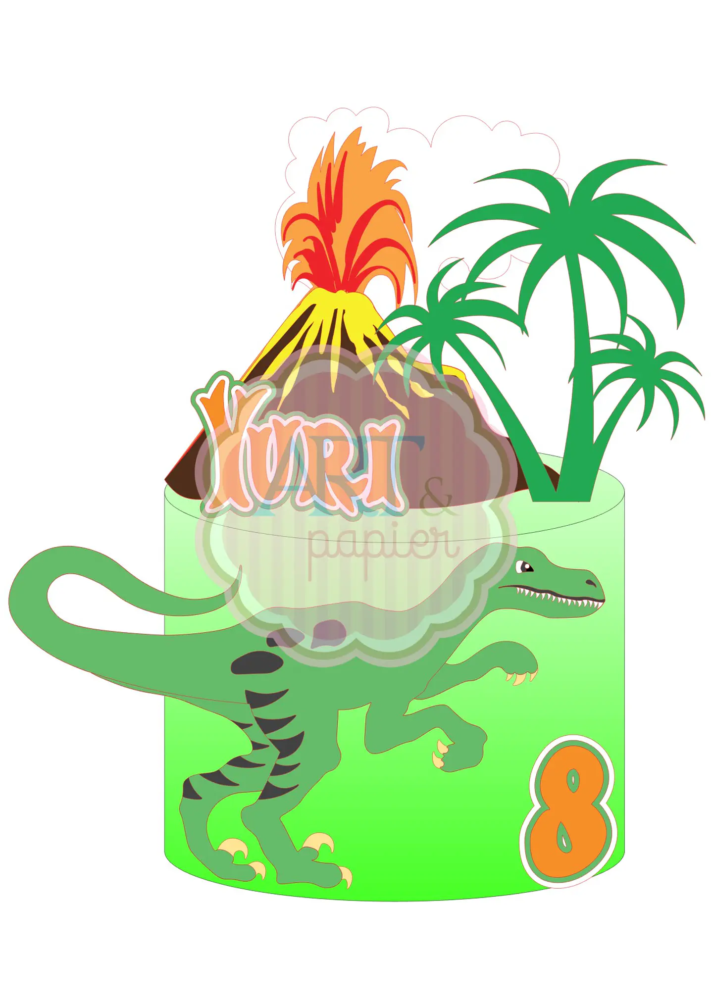 Arquivo de Corte Topo de Bolo Dino Dinossauro 58 1