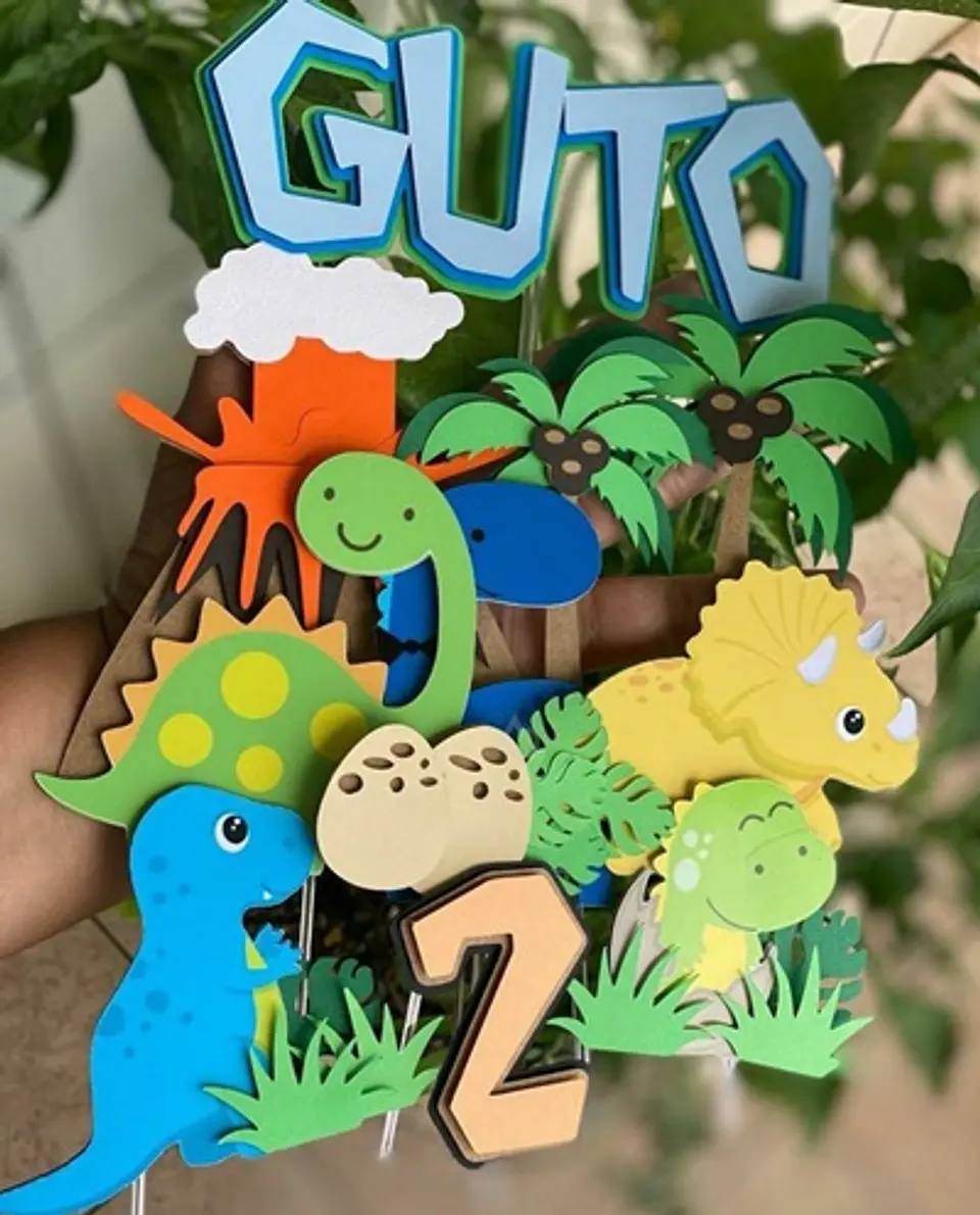 Arquivo de Corte Topo de Bolo Dino Dinossauro 56 1