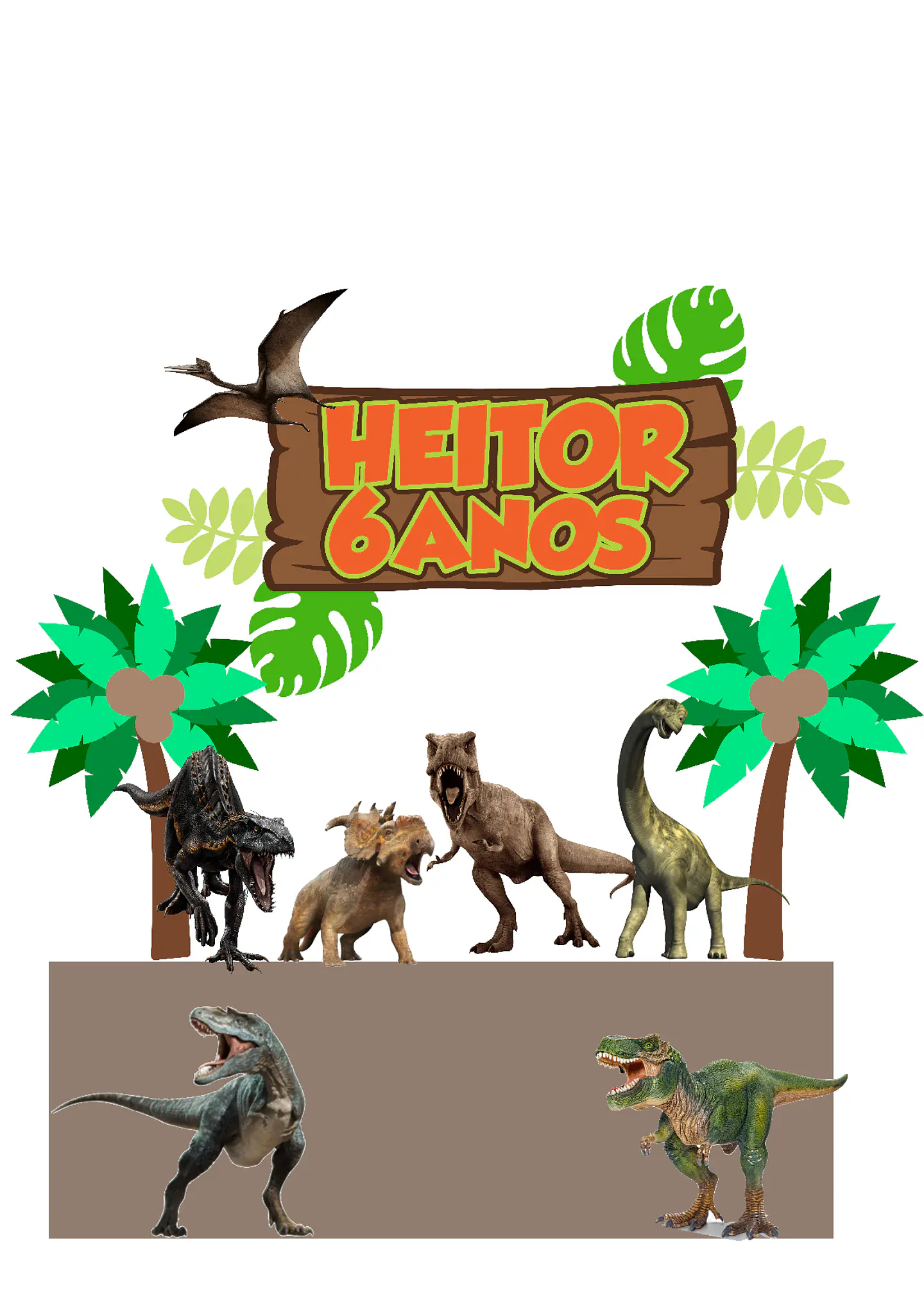 Arquivo de Corte Topo de Bolo Dino Dinossauro 53 1