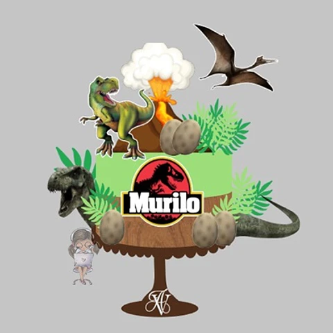 Arquivo de Corte Topo de Bolo Dino Dinossauro 50