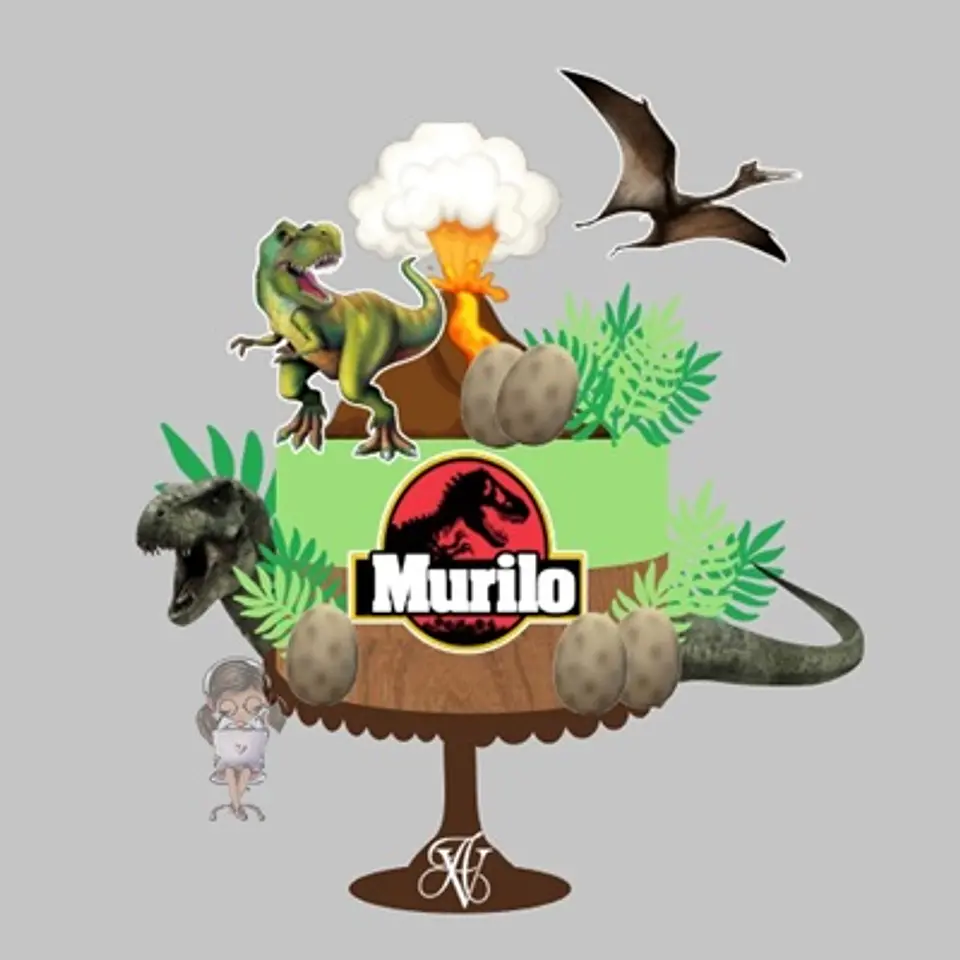 Arquivo de Corte Topo de Bolo Dino Dinossauro 50 1