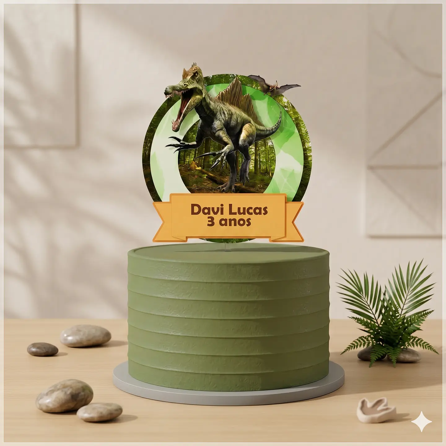 Arquivo de Corte Topo de Bolo Dino Dinossauro 42 1