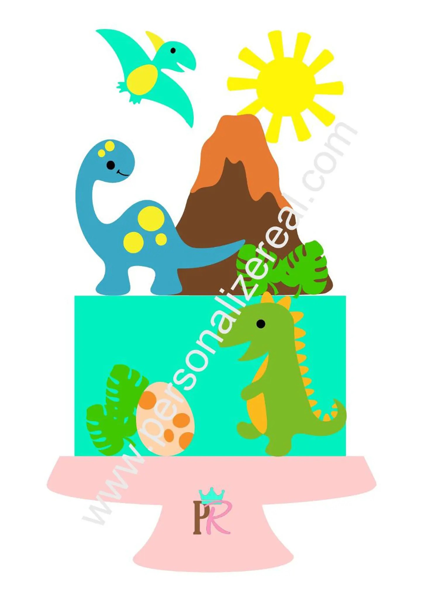 Arquivo de Corte Topo de Bolo Dino Dinossauro 41 1