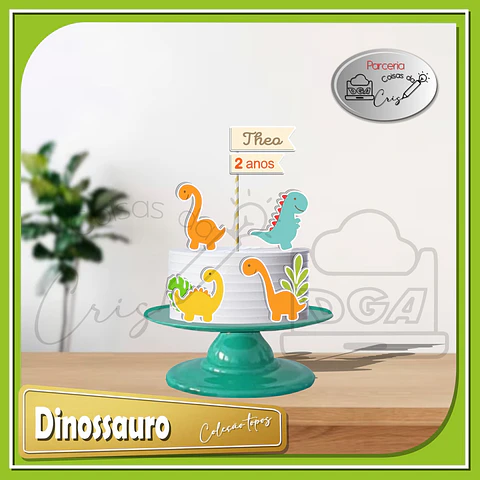 Arquivo de Corte Topo de Bolo Dino Dinossauro 40