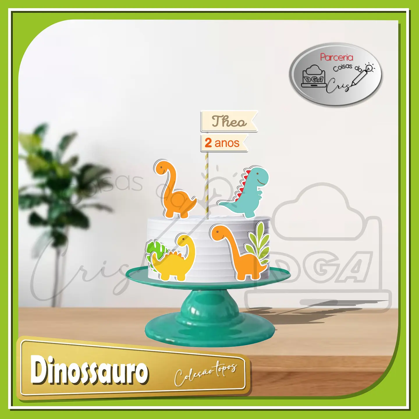 Arquivo de Corte Topo de Bolo Dino Dinossauro 40 1