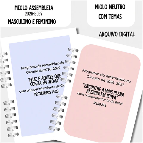Encadernação - Miolo Neutro Assembleia de Circuito 26-27 Masc e Fem