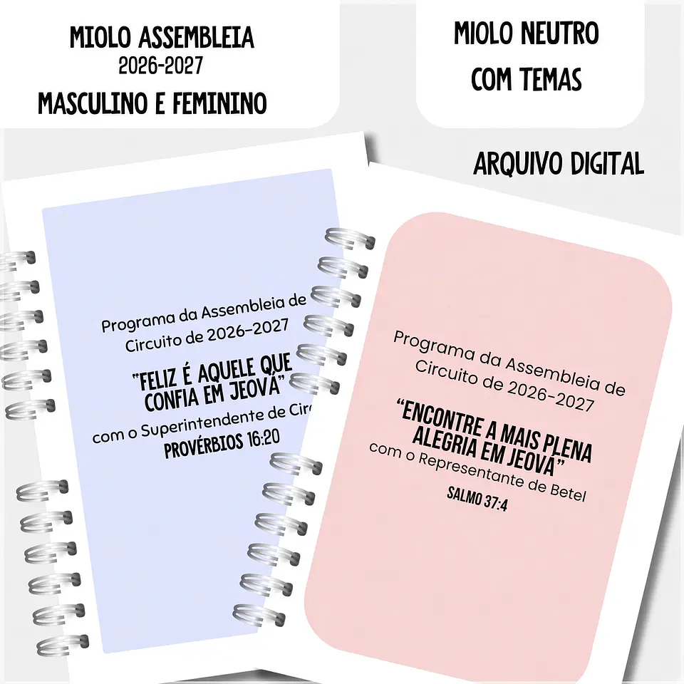 Encadernação - Miolo Neutro Assembleia de Circuito 26-27 Masc e Fem 1