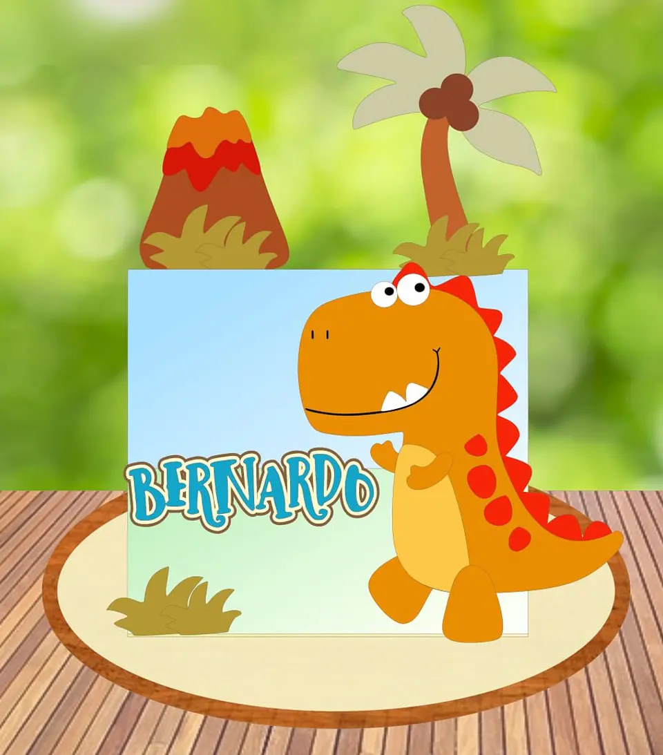 Arquivo de Corte Topo de Bolo Dino Dinossauro 23 1