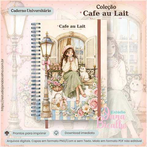 Caderno Universitario Colecão Café au Lait - -