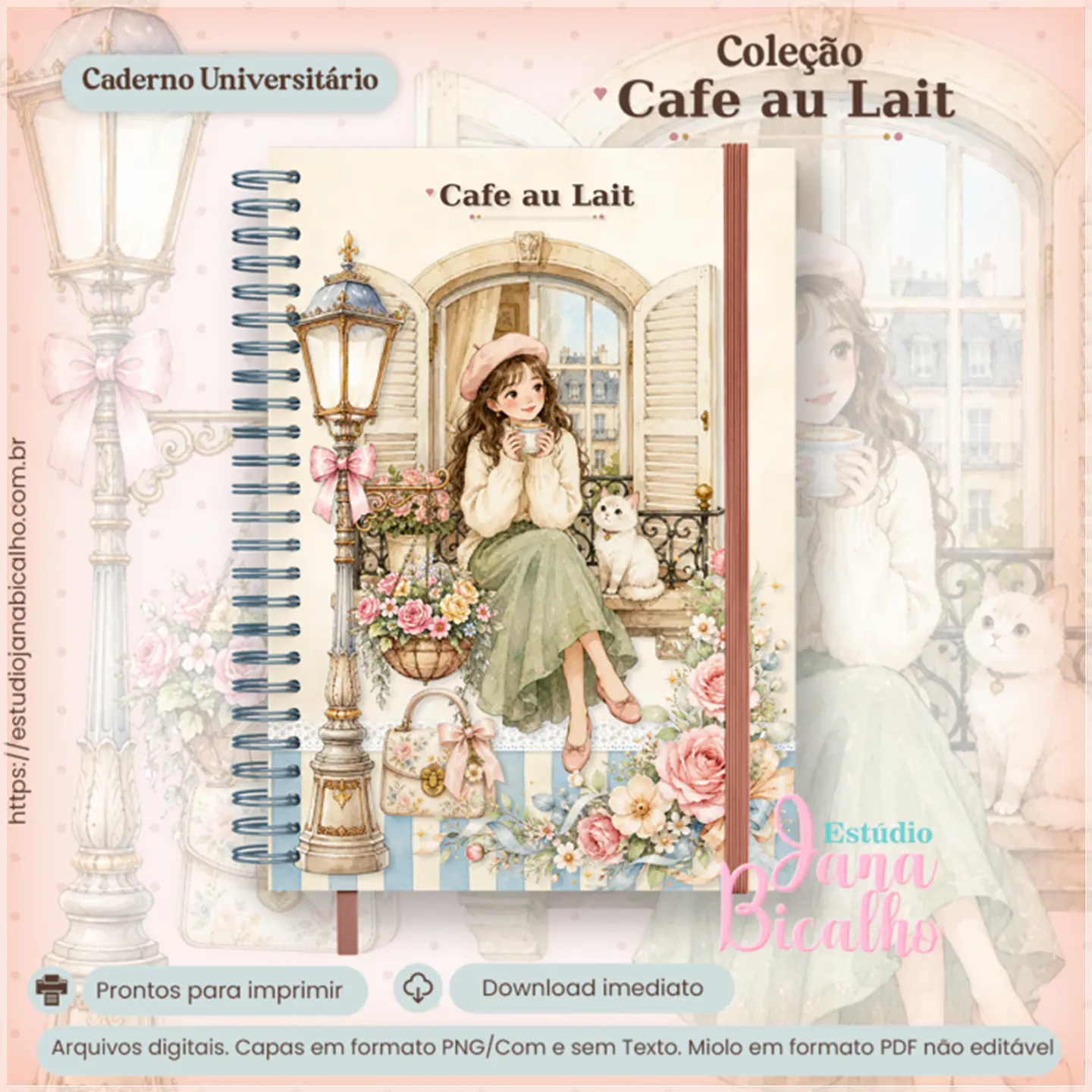 Caderno Universitario Colecão Café au Lait - - 1
