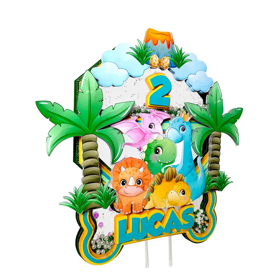 Arquivo de Corte Topo de Bolo Dino Dinossauro 15 1